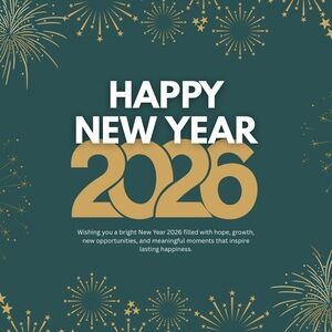 Gold and White New Year Card